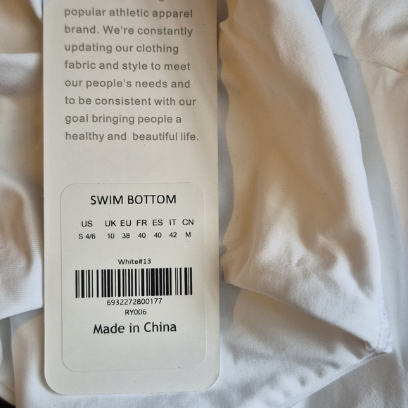 NWT CRZ YOGA Sunshine White Bikini Bottom Low Rise - Picture 9 of 9